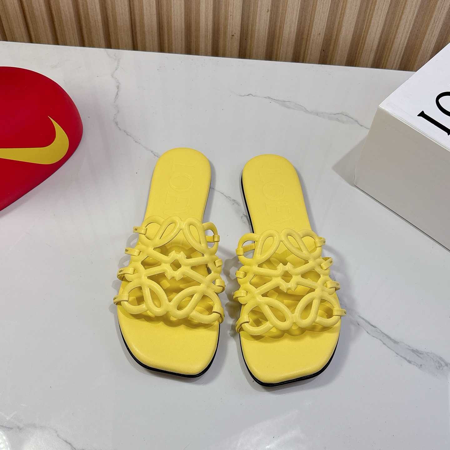 Loewe Petal Anagram Slide In Soft Calfskin - DopestKickz