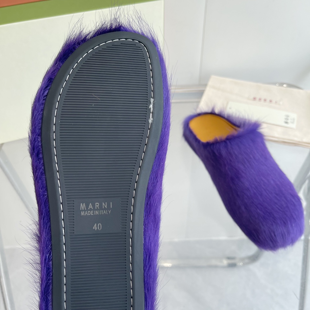 Marni Long Hair Calfskin Fussbett Sabot - DopestKickz