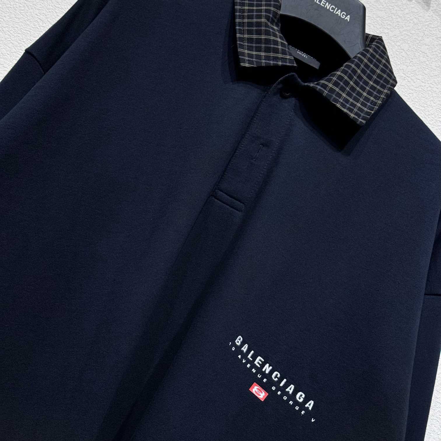 Balenciaga Unity Sport Long Sleeve Shirt Collar Polo In Faded Black - DopestKickz