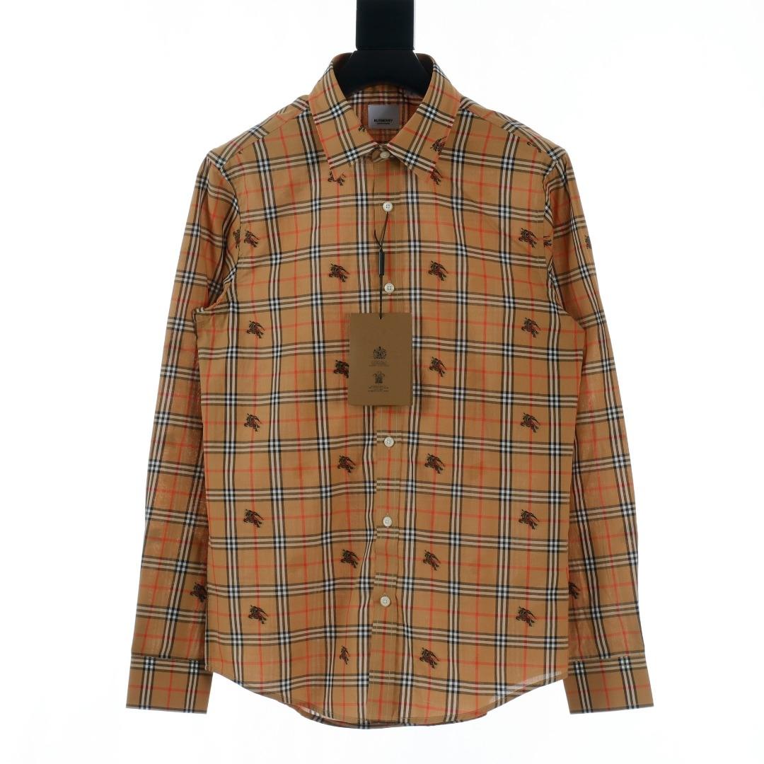 Burberry Equestrian Knight Check Cotton Shirt  - DopestKickz