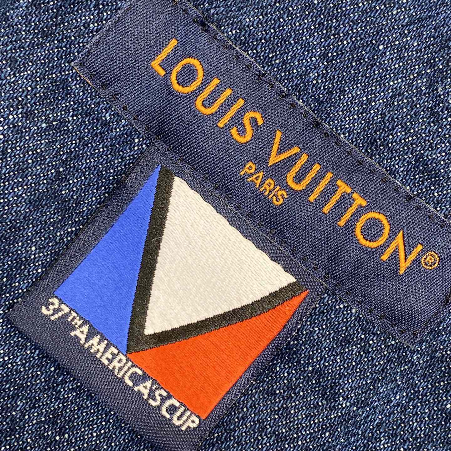 Louis Vuitton Embroidered Damier Denim Shorts  1AFVO5 - DopestKickz