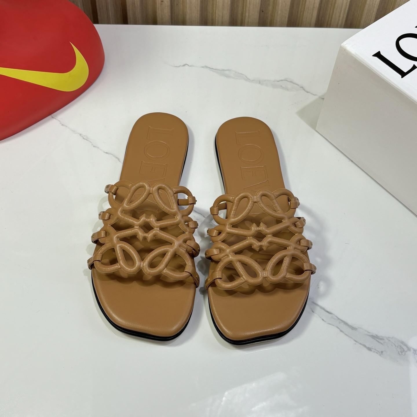 Loewe Petal Anagram Slide In Soft Calfskin - DopestKickz