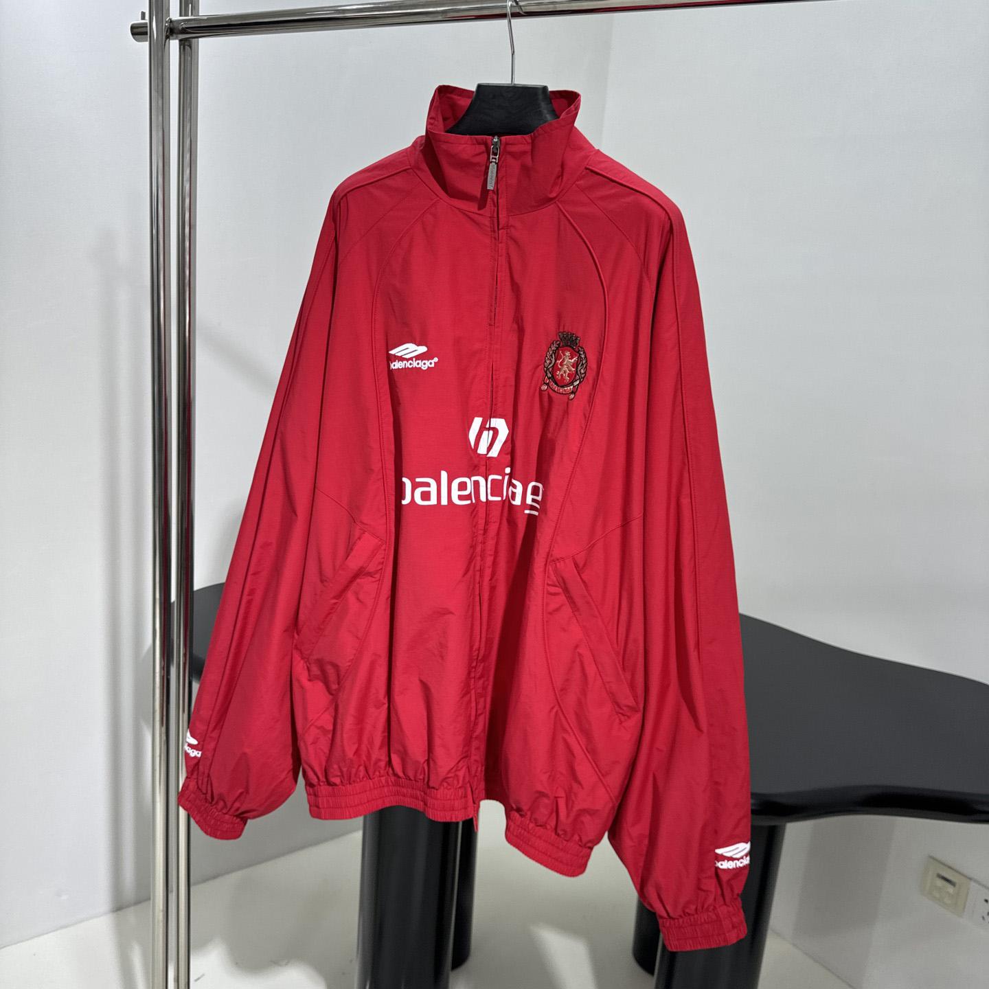 Balenciaga Paris Soccer Tracksuit Jacket In Red - DopestKickz