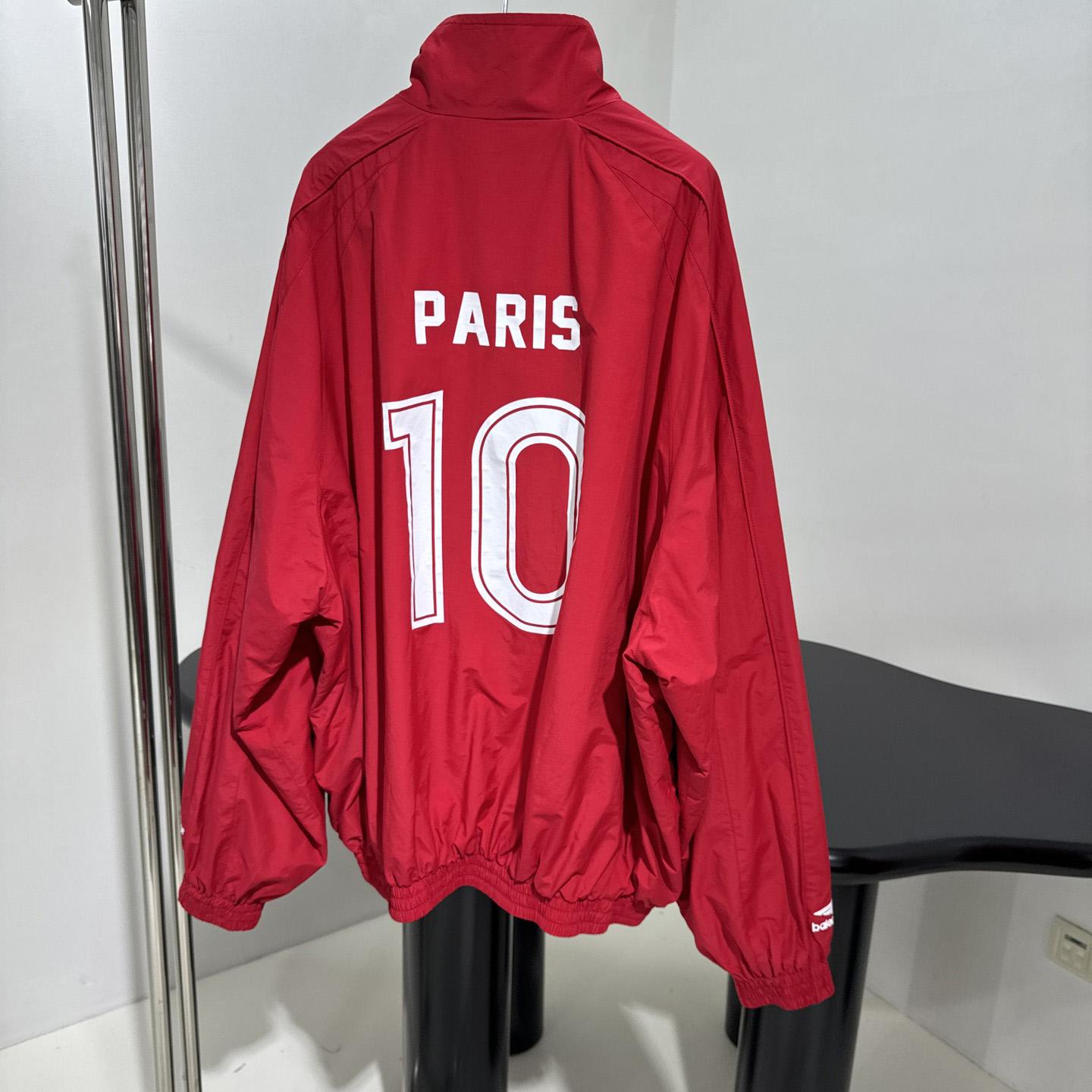 Balenciaga Paris Soccer Tracksuit Jacket In Red - DopestKickz