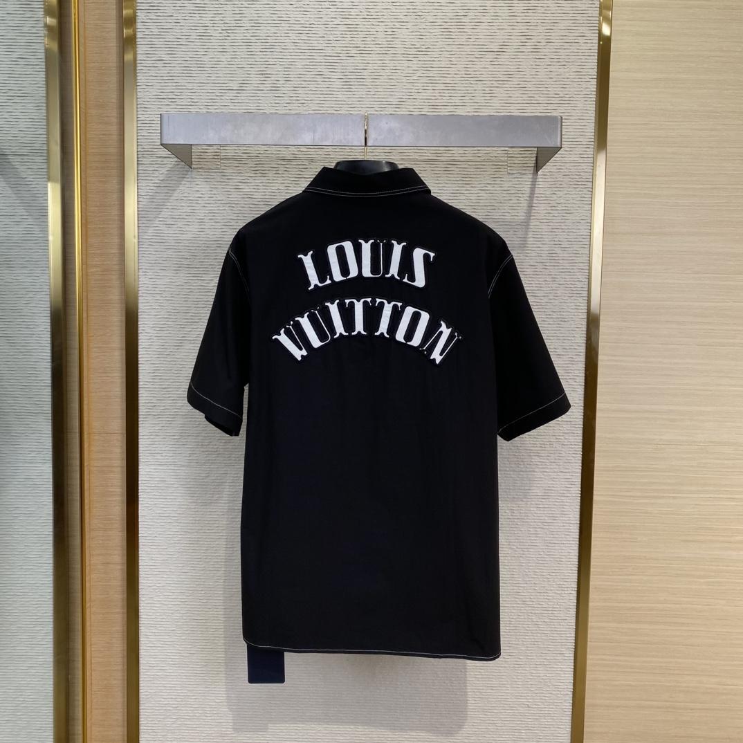 Louis Vuitton Embroidered Short-Sleeved Cotton Shirt   1AFWTV - DopestKickz