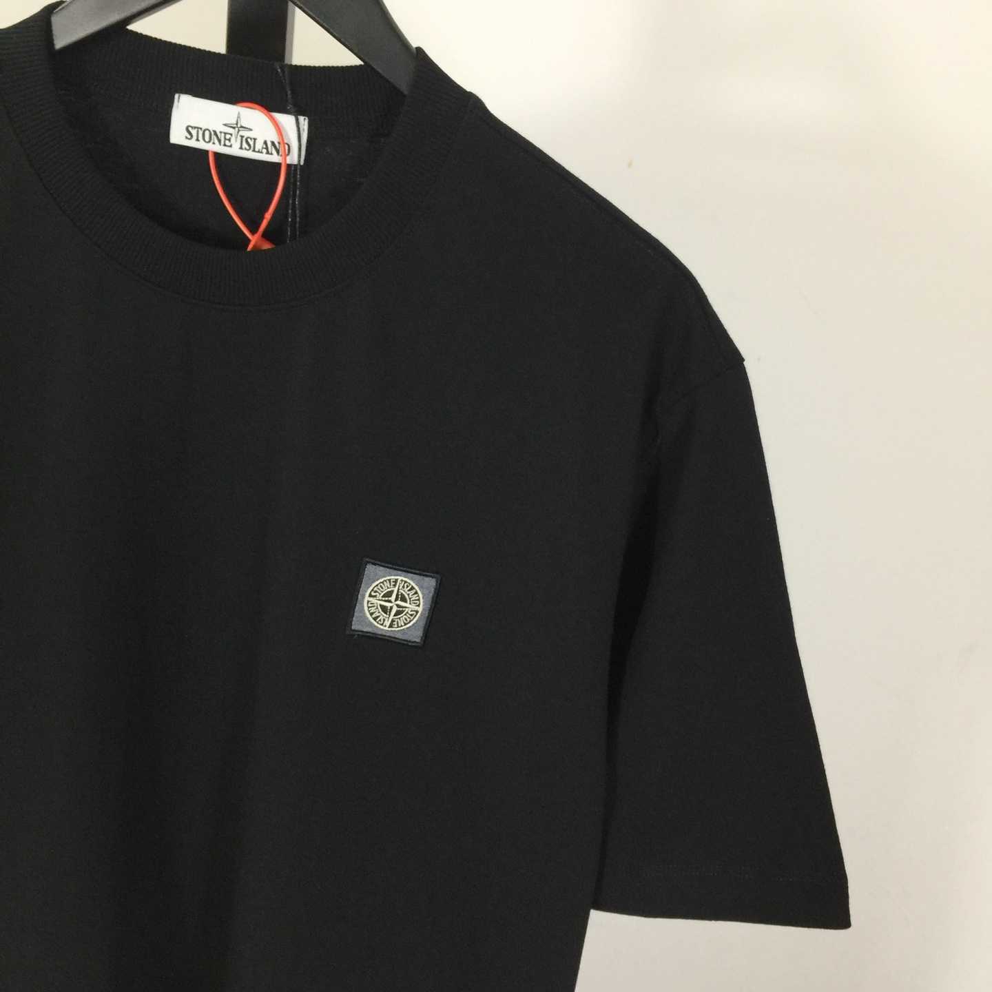 Stone Island Black 2100237 Organic Cotton Jersey 'Fissato' Effect - DopestKickz