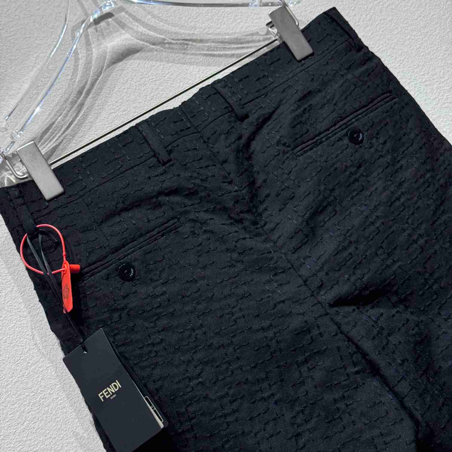 Fendi Black Linen FF jacquard Short - DopestKickz