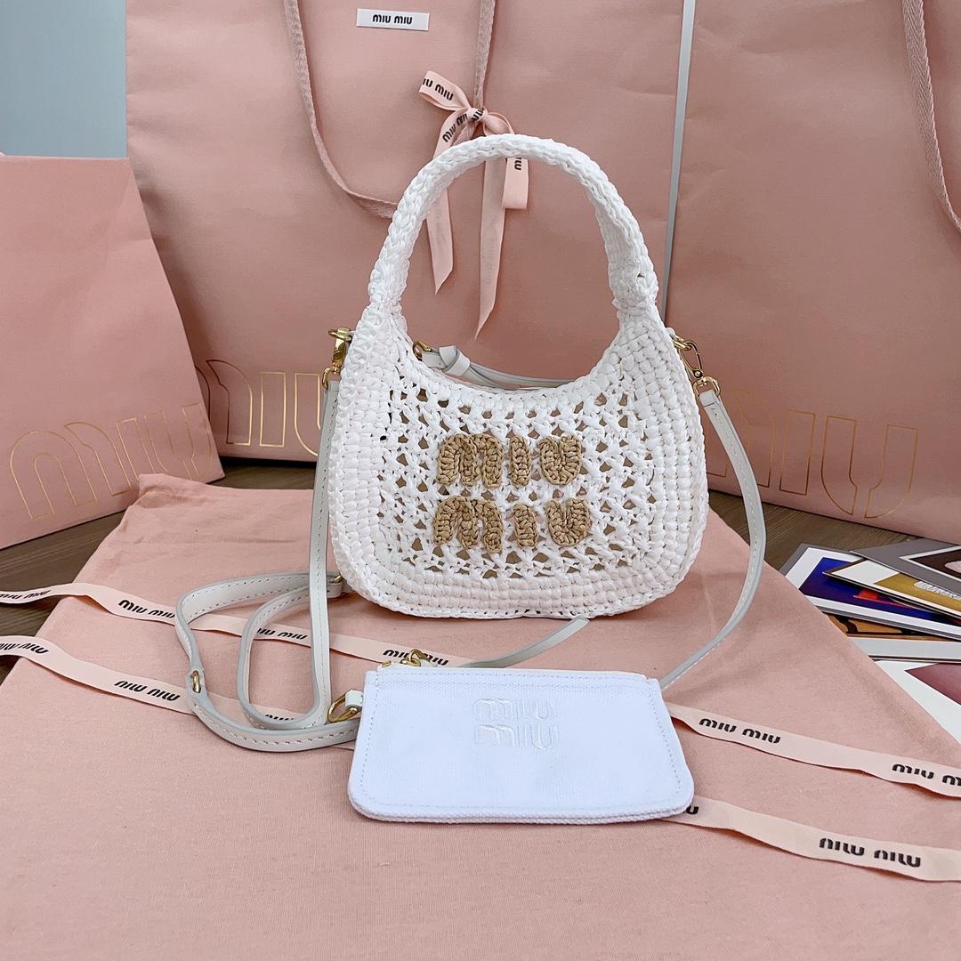 Miu Miu Wander Crochet-knit Shoulder Bag - DopestKickz