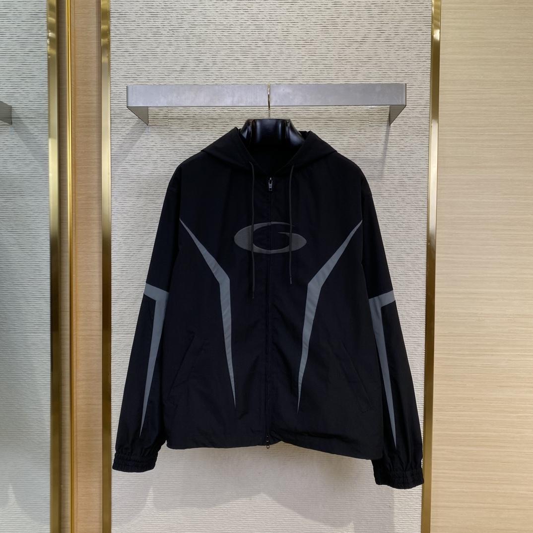 Balenciaga Loop Sports Icon Large Tracksuit Jacket In Black And Grey  - DopestKickz