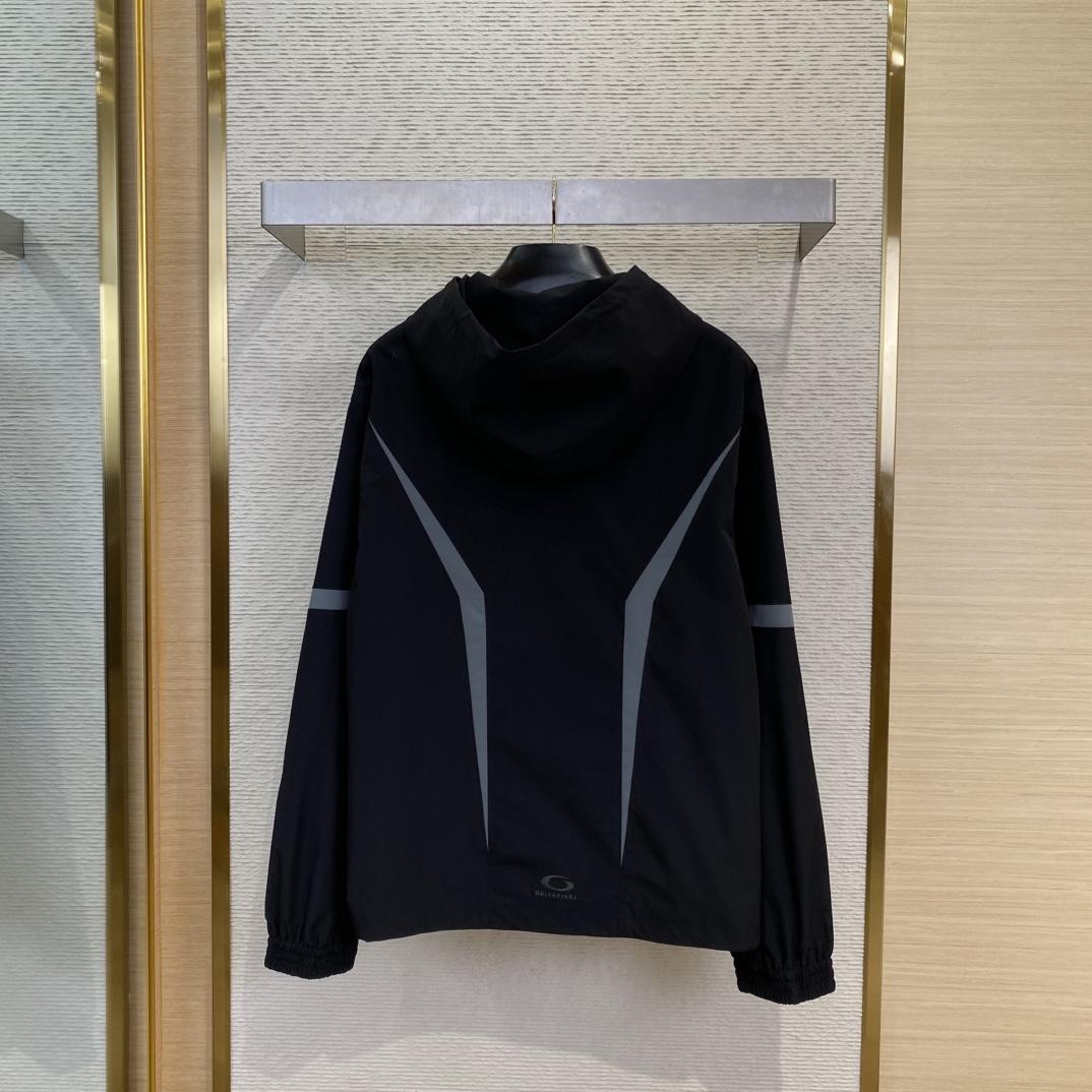 Balenciaga Loop Sports Icon Large Tracksuit Jacket In Black And Grey  - DopestKickz