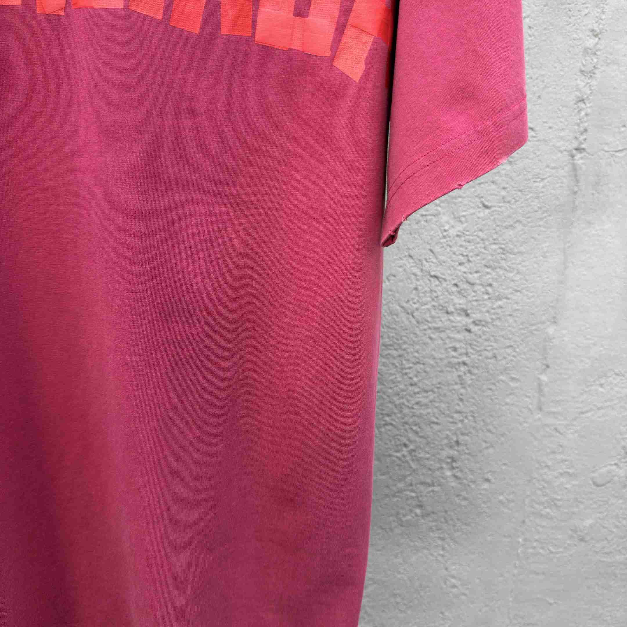 Balenciaga Tape Type T-Shirt Medium Fit In raspberry Dry Jersey - DopestKickz