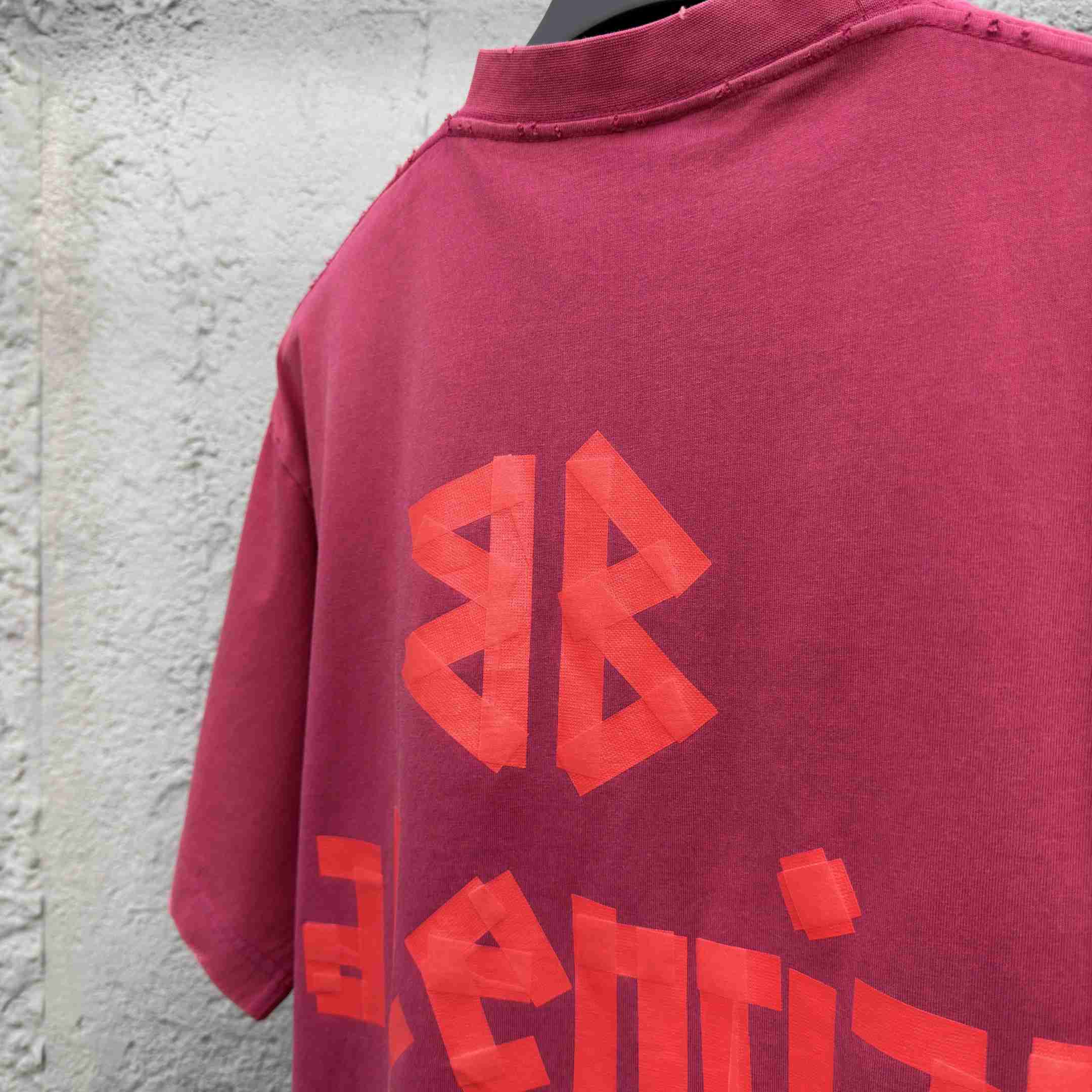 Balenciaga Tape Type T-Shirt Medium Fit In raspberry Dry Jersey - DopestKickz