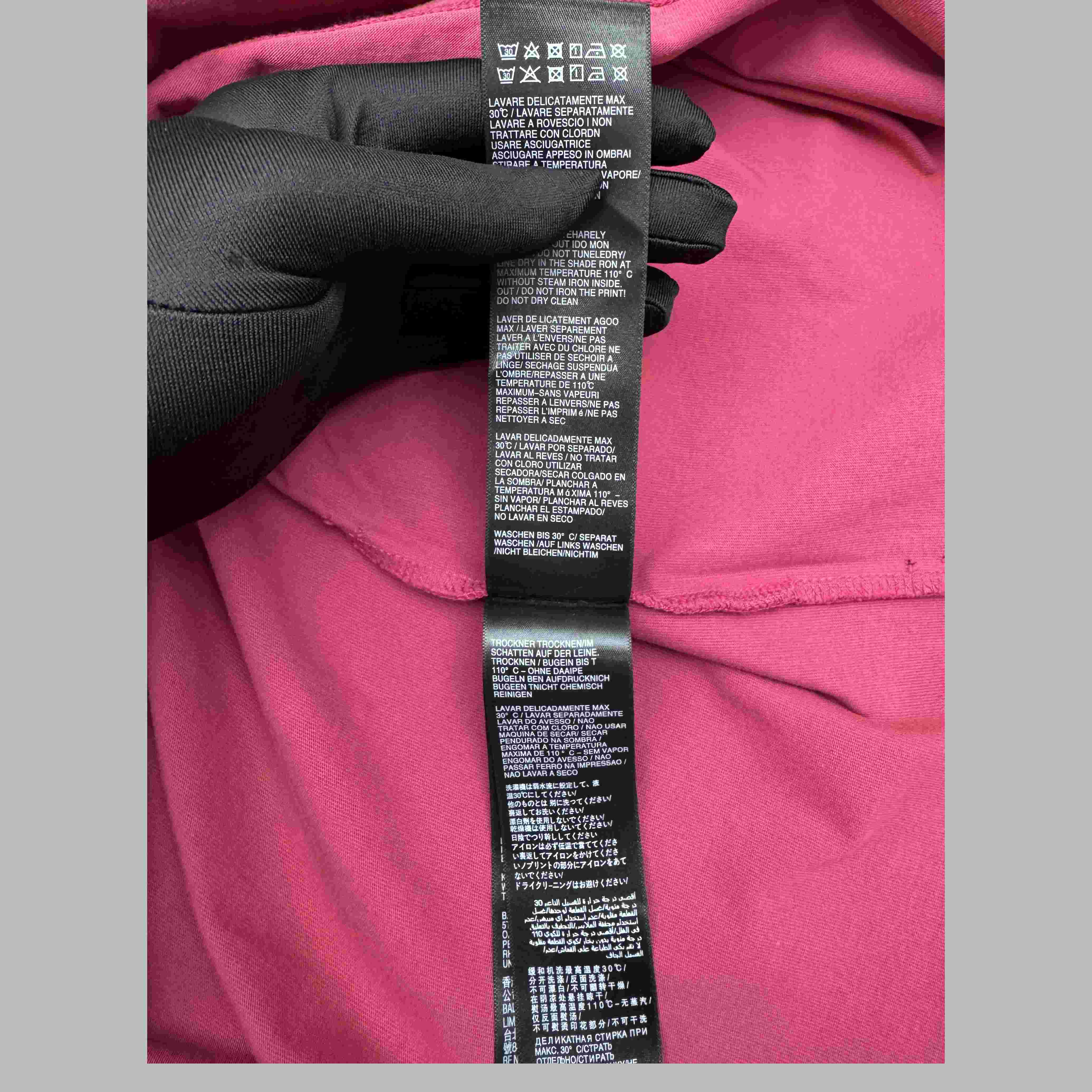 Balenciaga Tape Type T-Shirt Medium Fit In raspberry Dry Jersey - DopestKickz