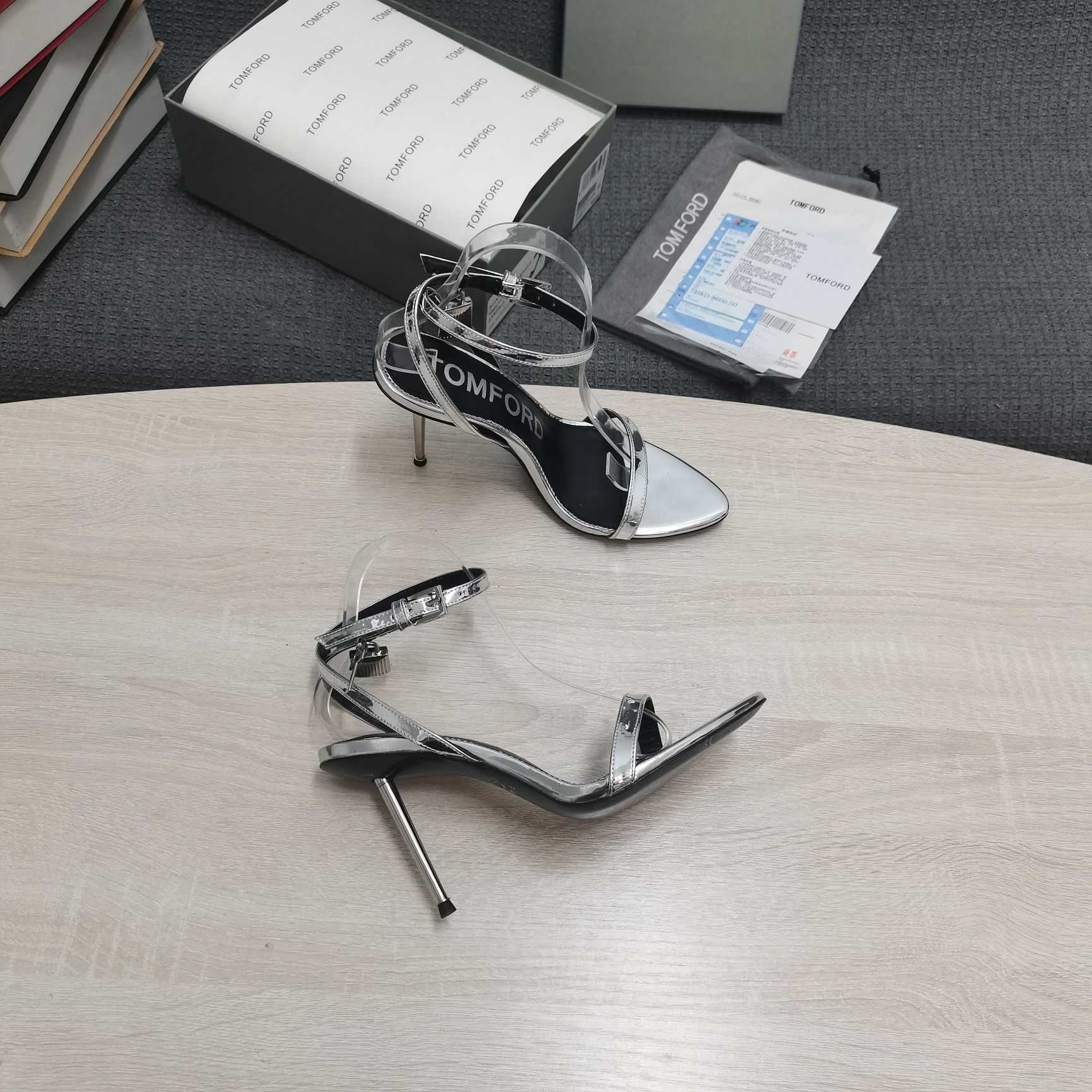 Tom Ford Silver Padlock Sandals - DopestKickz