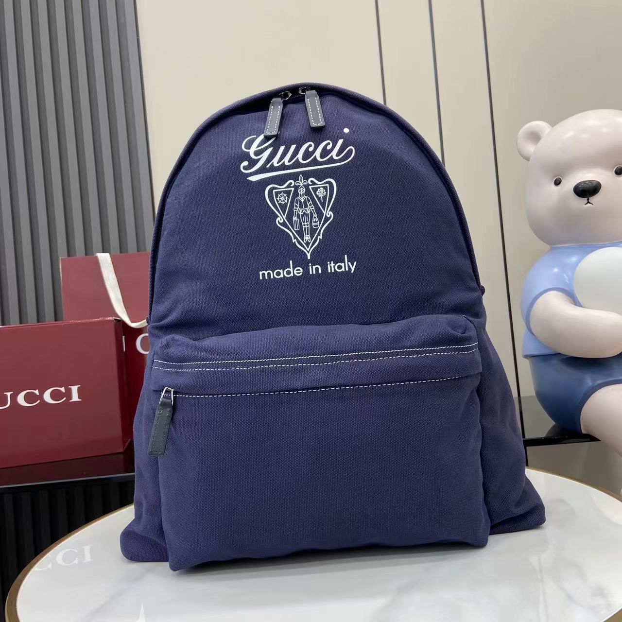 Gucci Printed Canvas Maxi Backpack - DopestKickz
