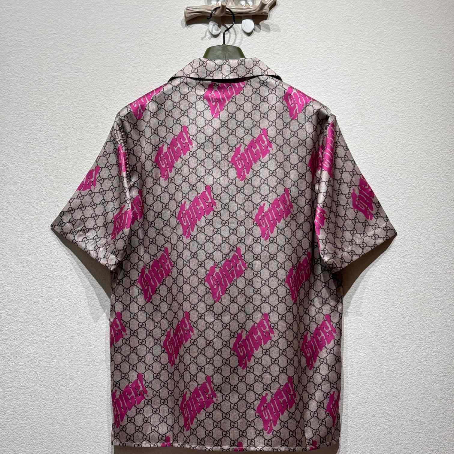 Gucci Printed Silk Twill Bowling Shirt - DopestKickz