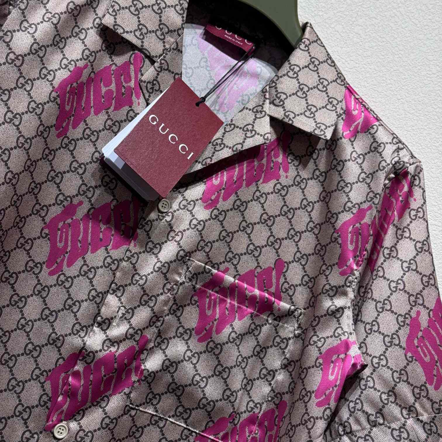 Gucci Printed Silk Twill Bowling Shirt - DopestKickz