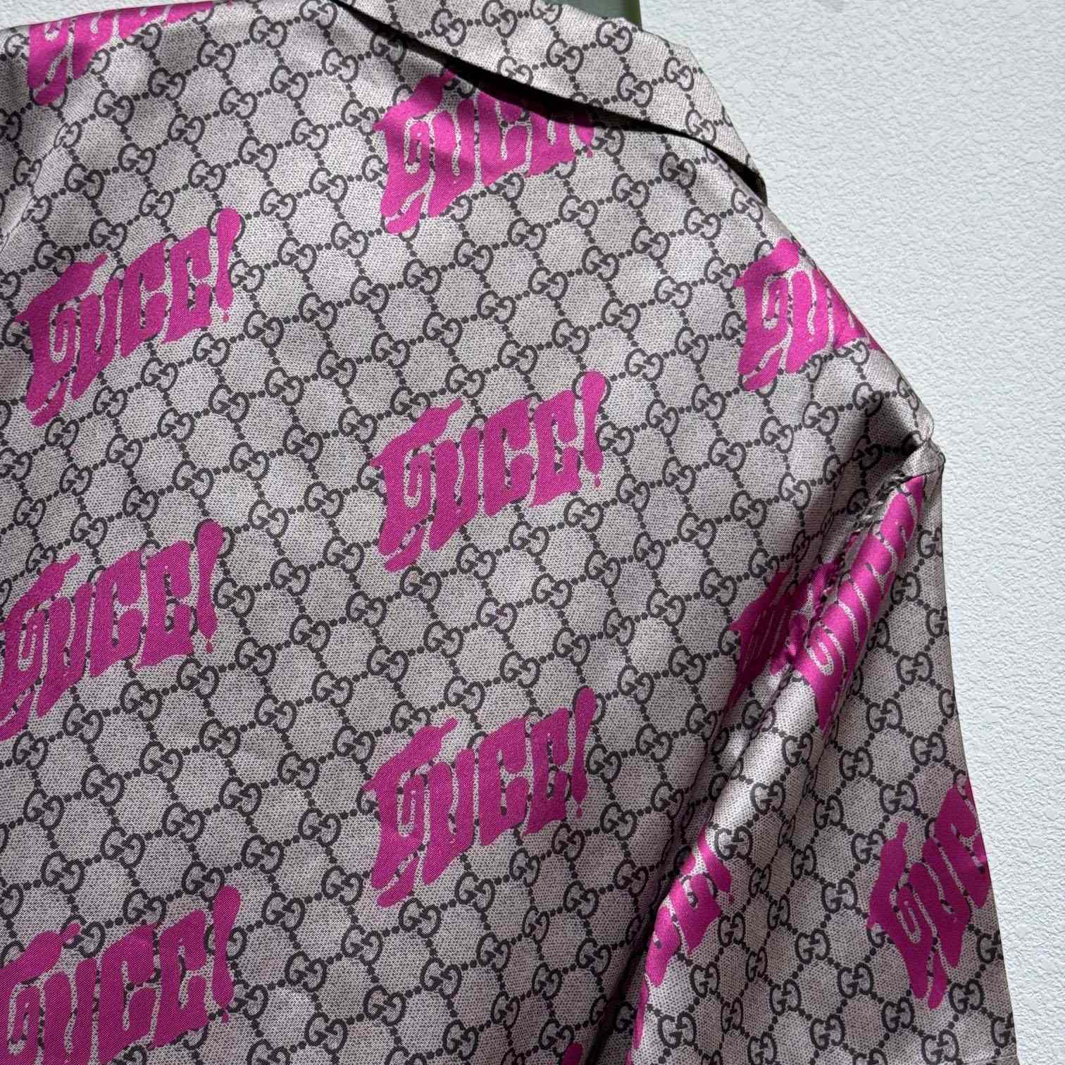 Gucci Printed Silk Twill Bowling Shirt - DopestKickz
