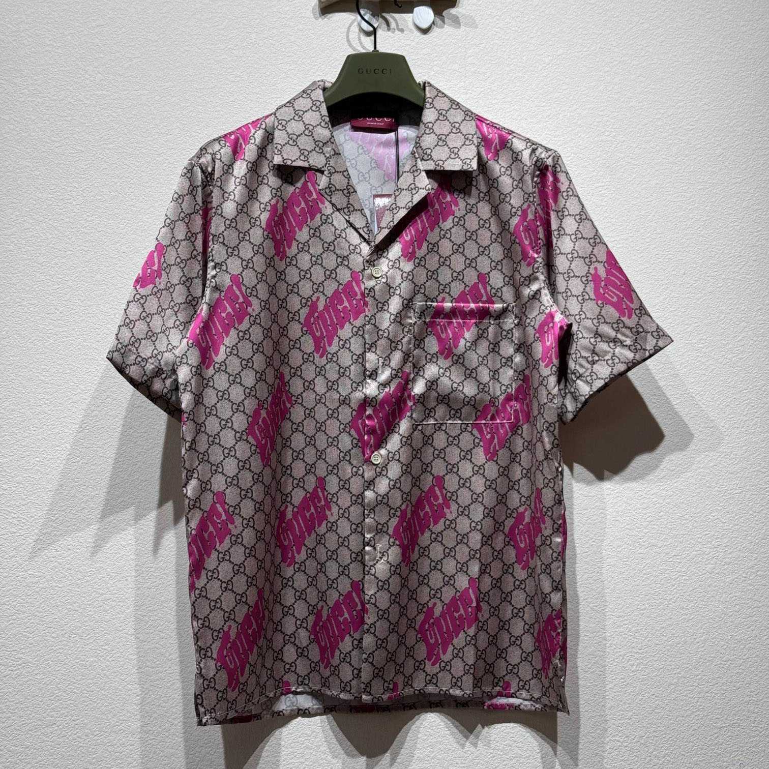 Gucci Printed Silk Twill Bowling Shirt - DopestKickz