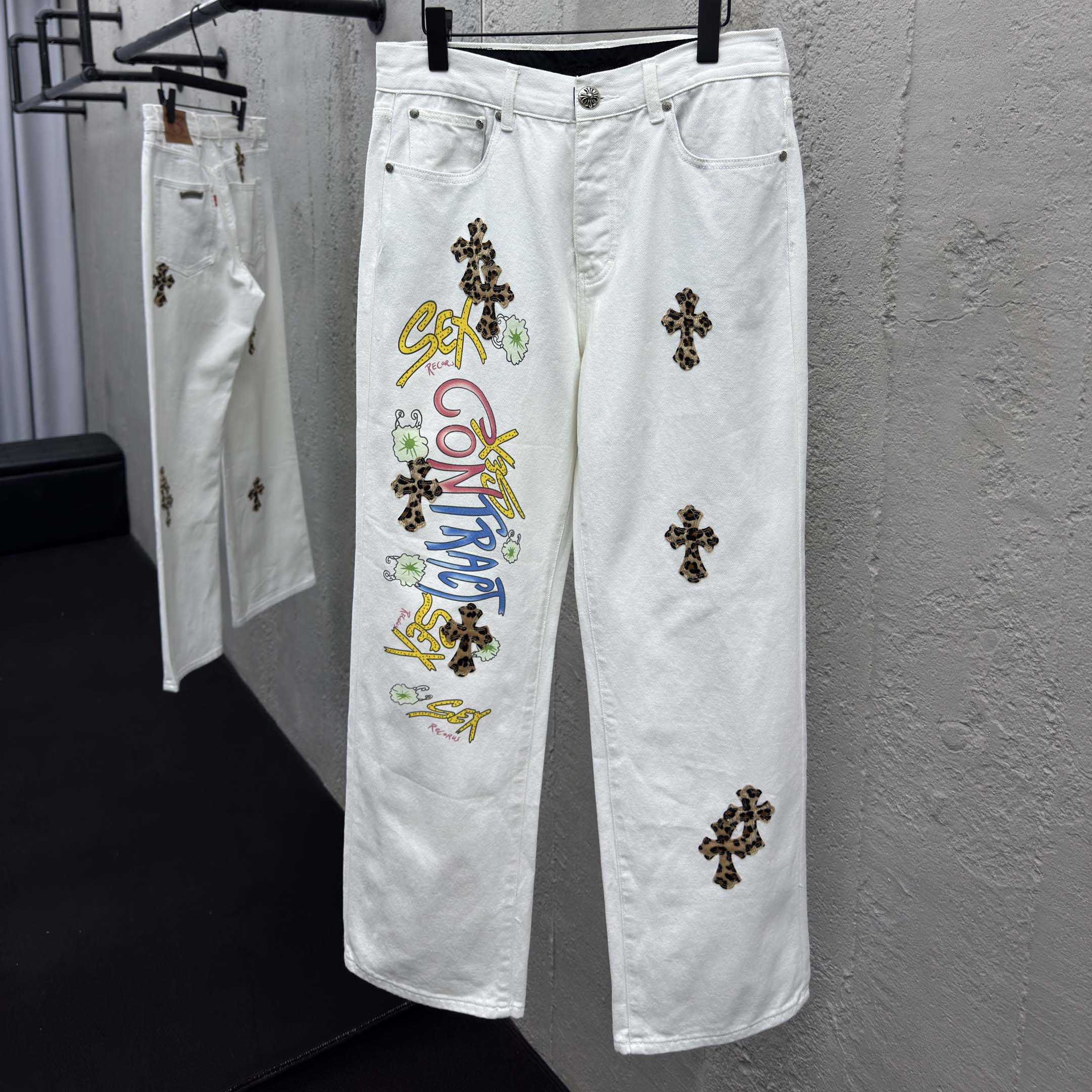 Chrome Hearts Leo Cross Jeans - DopestKickz