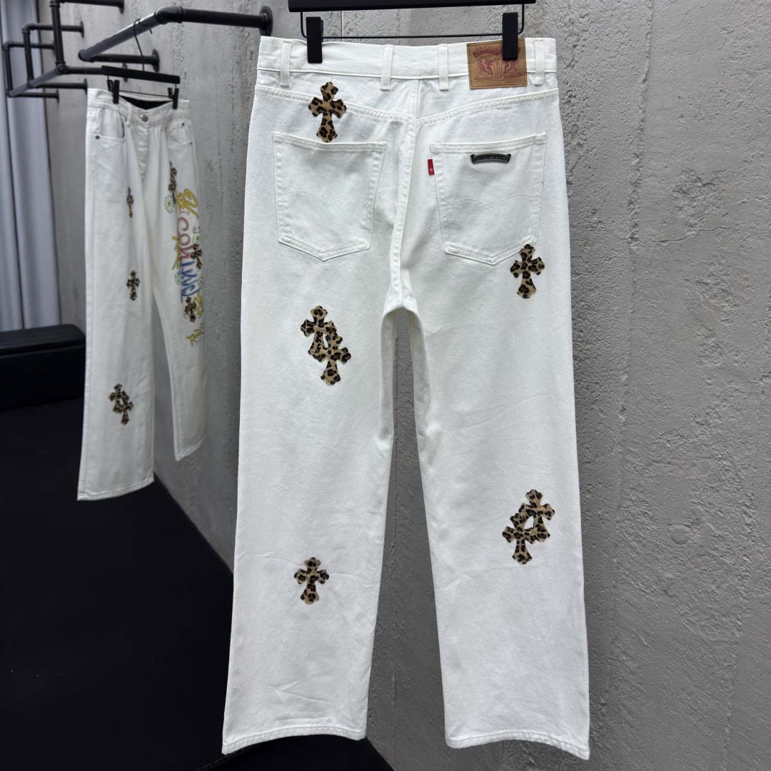 Chrome Hearts Leo Cross Jeans - DopestKickz