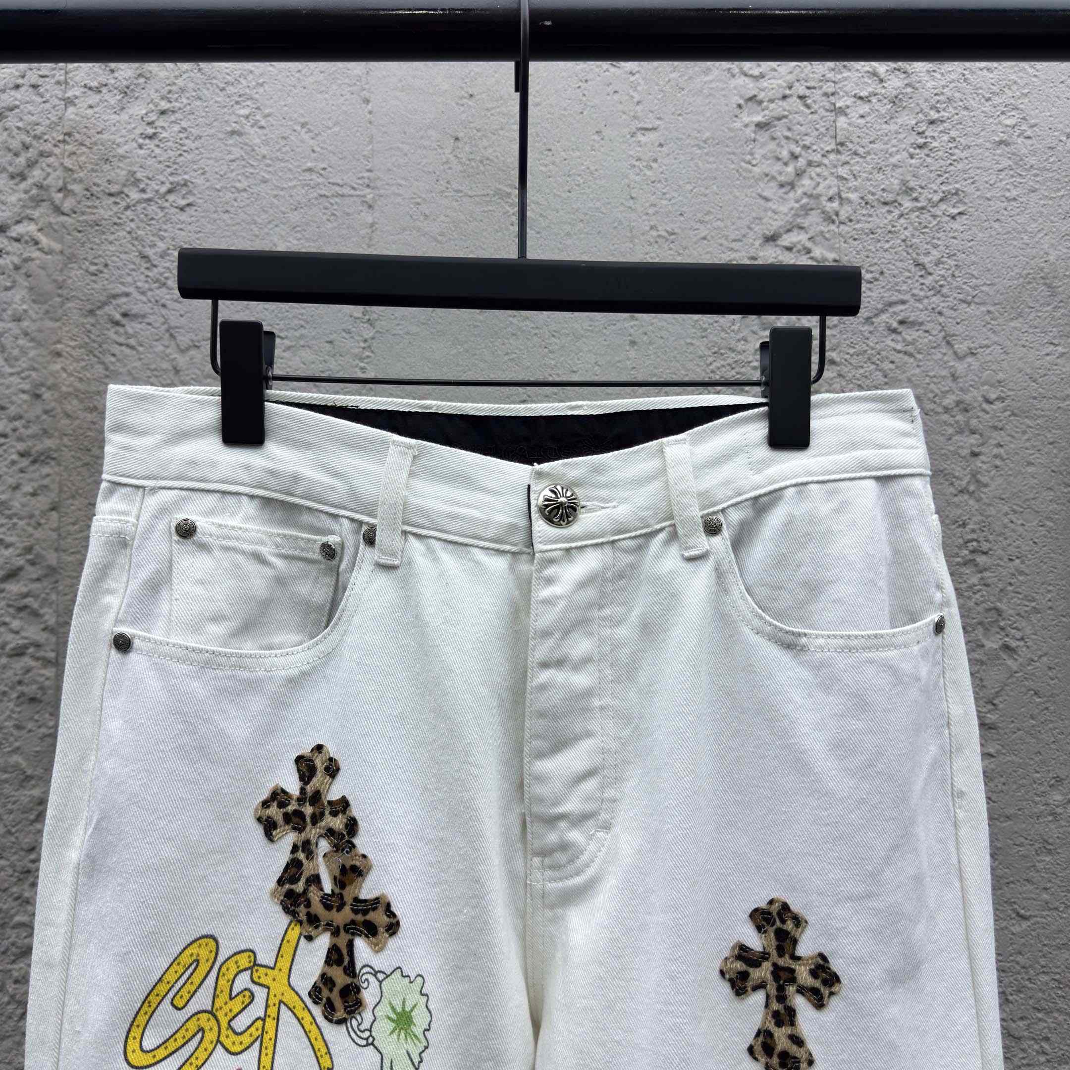 Chrome Hearts Leo Cross Jeans - DopestKickz
