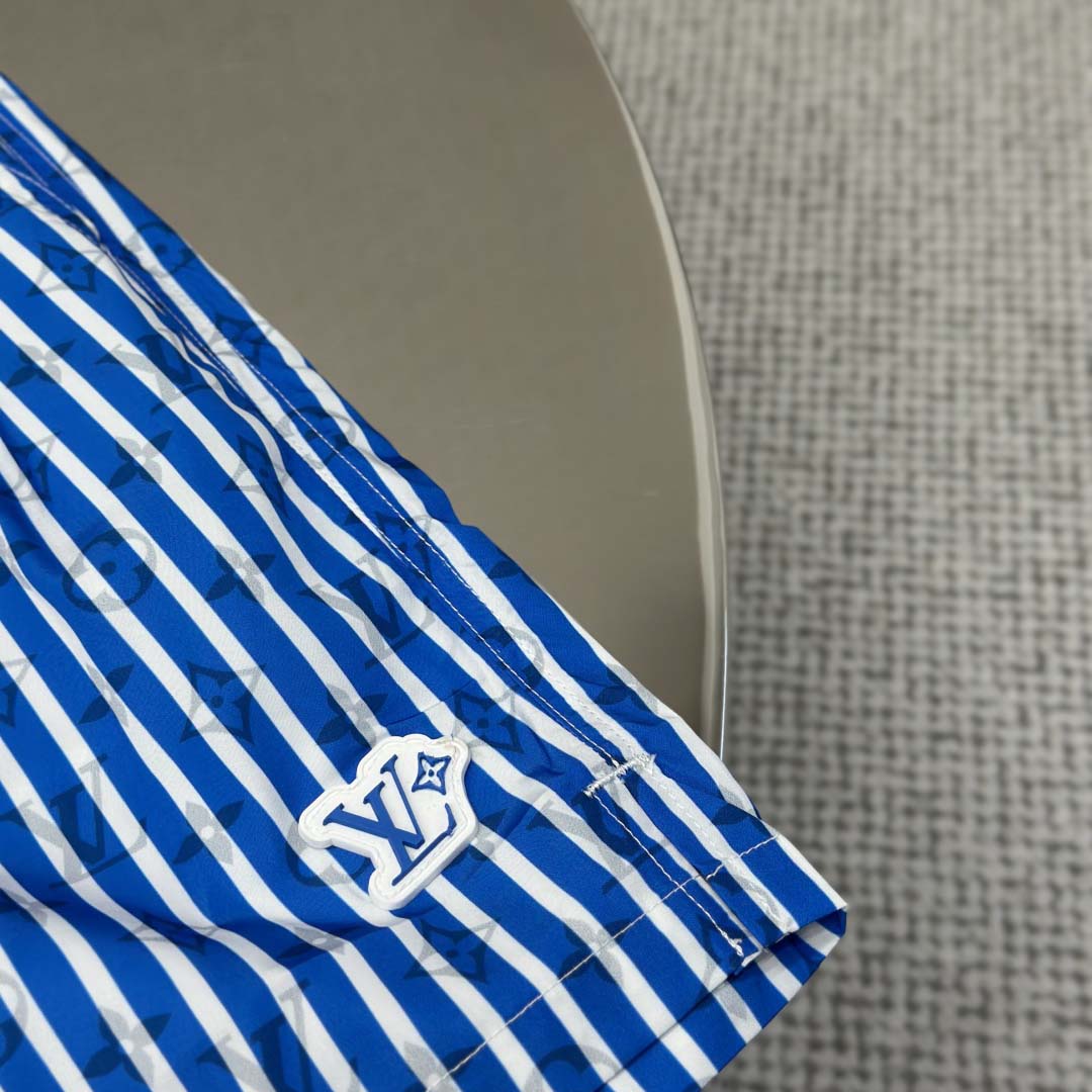 Louis Vuitton Monogram Striped Swim Shorts   1AHVZF - DopestKickz