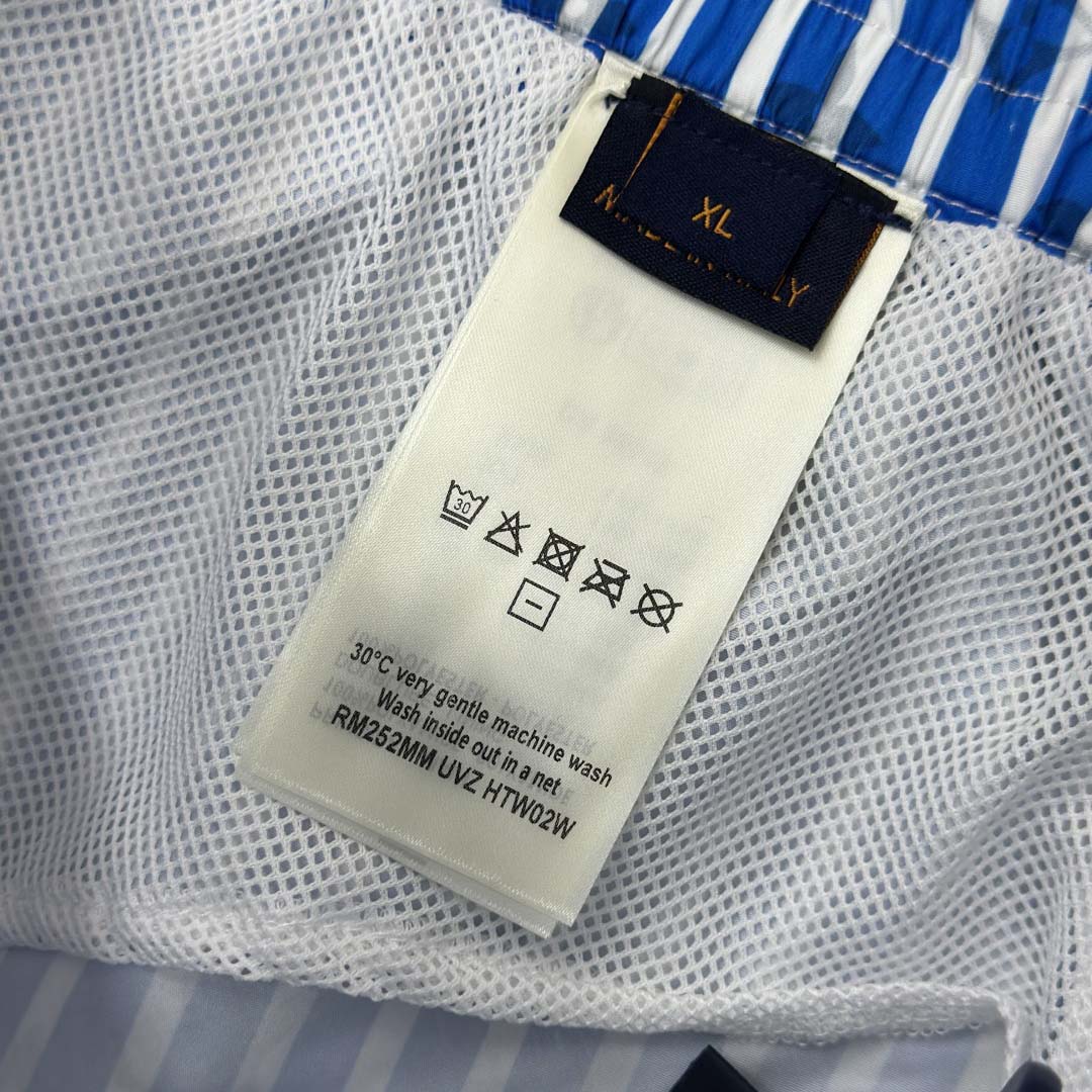 Louis Vuitton Monogram Striped Swim Shorts   1AHVZF - DopestKickz
