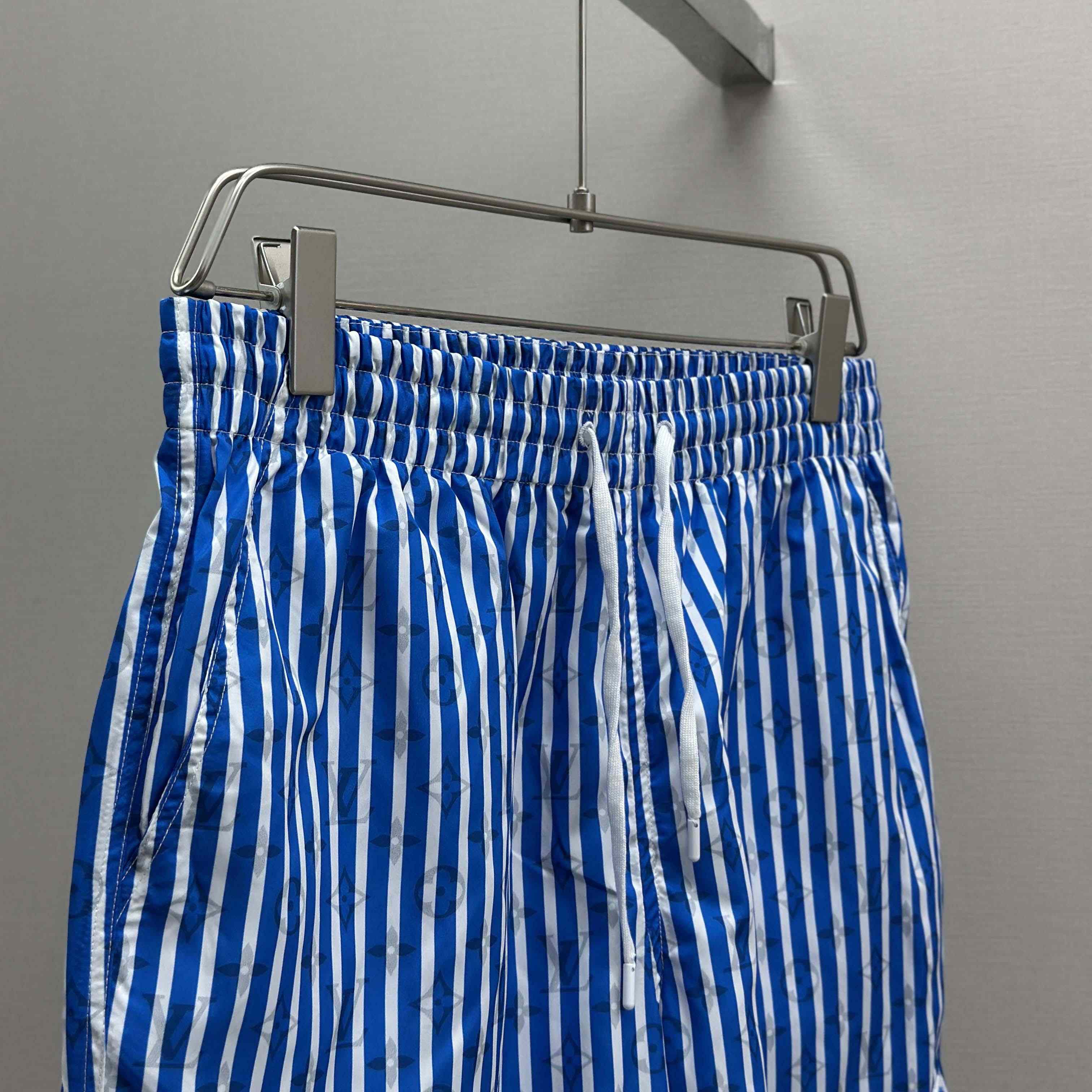 Louis Vuitton Monogram Striped Swim Shorts   1AHVZF - DopestKickz