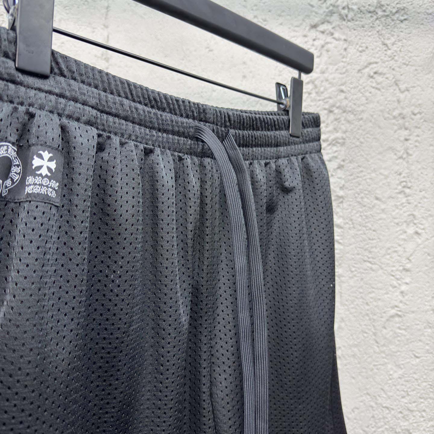 Chrome Hearts Sports Mesh Varsity Shorts Black - DopestKickz