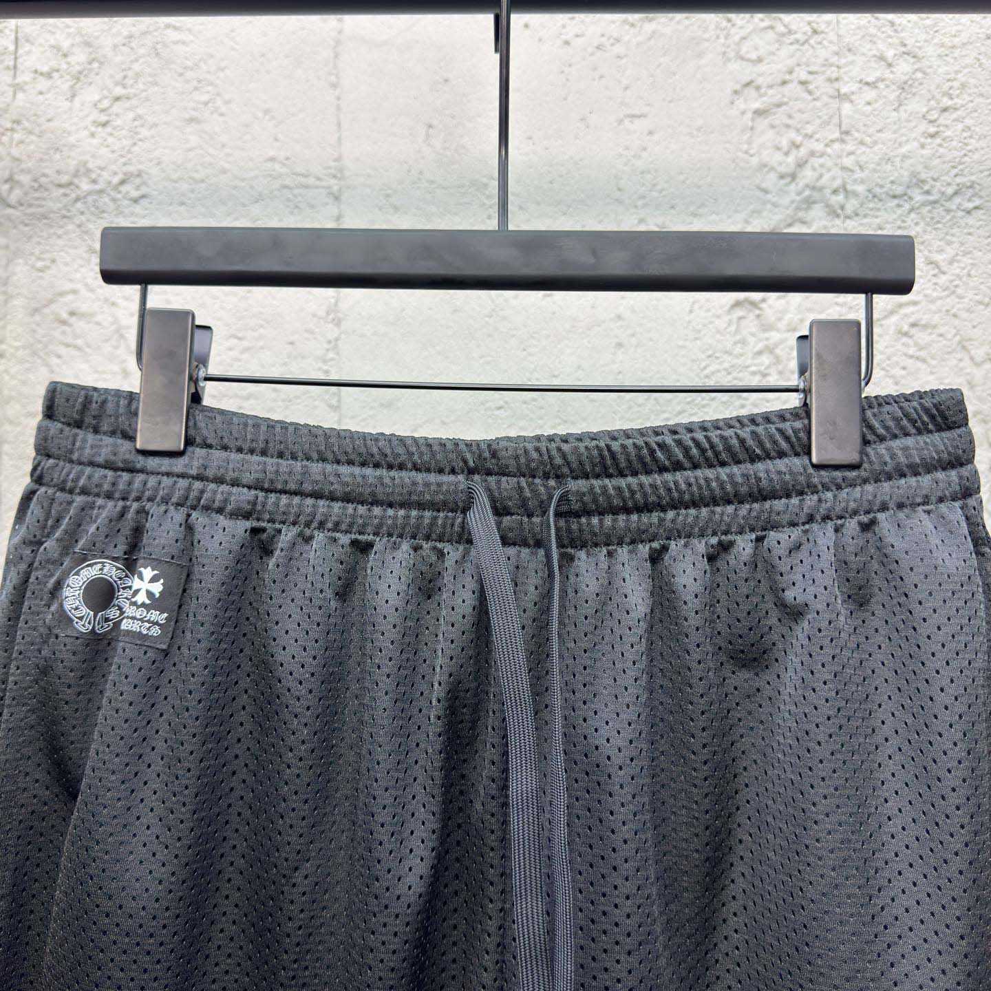 Chrome Hearts Sports Mesh Varsity Shorts Black - DopestKickz