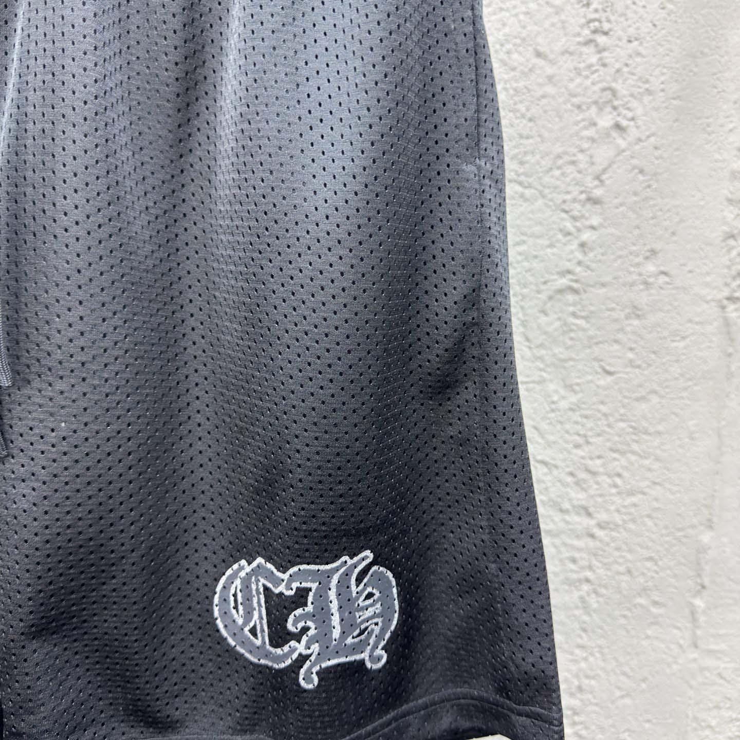 Chrome Hearts Sports Mesh Varsity Shorts Black - DopestKickz