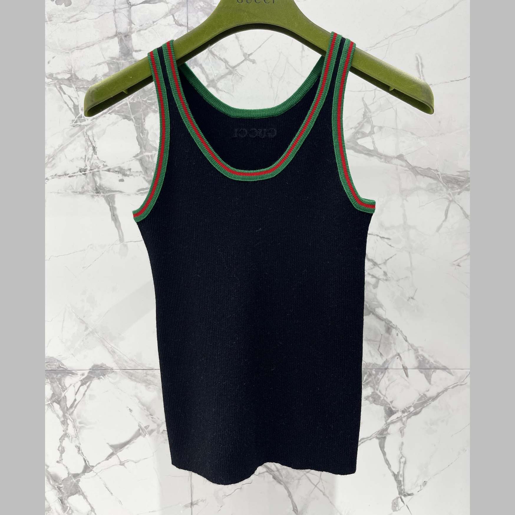 Gucci Cotton Rib Tank Top With Web - DopestKickz