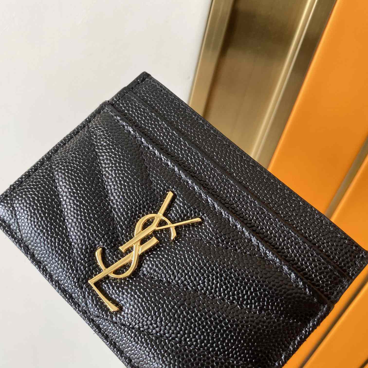 Saint Laurent Leather Card Wallet (10x7.5x0.5 cm) BB01  (50% Off Sale) - DopestKickz