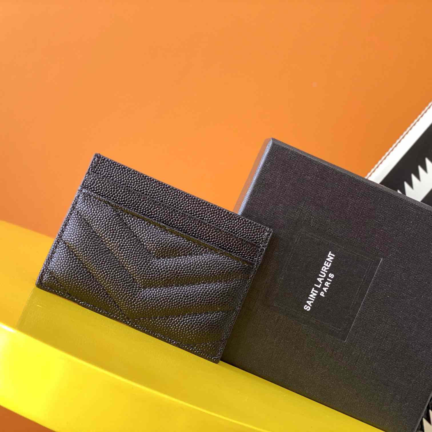 Saint Laurent Leather Card Wallet (10x7.5x0.5 cm) BB01  (50% Off Sale) - DopestKickz