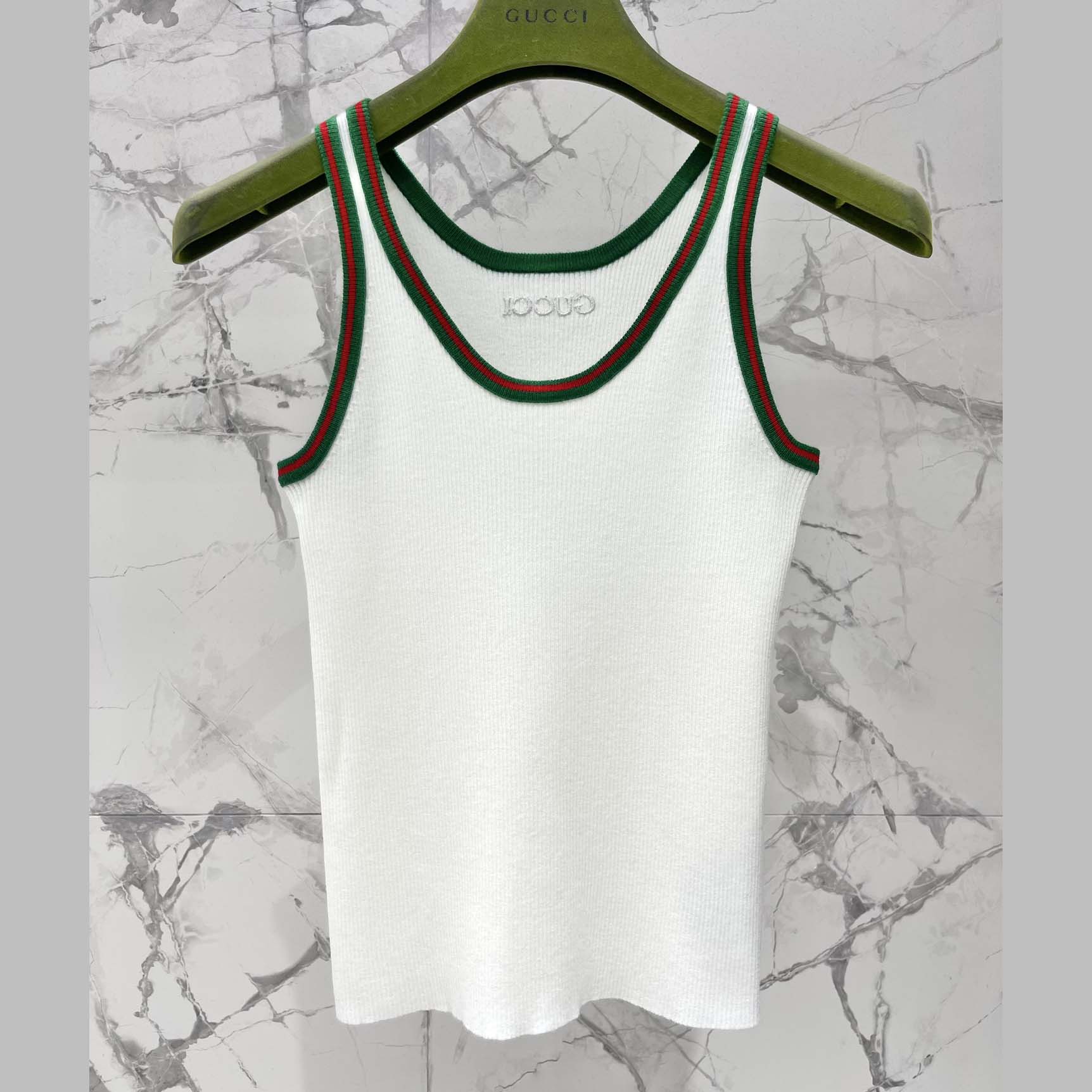 Gucci Cotton Rib Tank Top With Web - DopestKickz