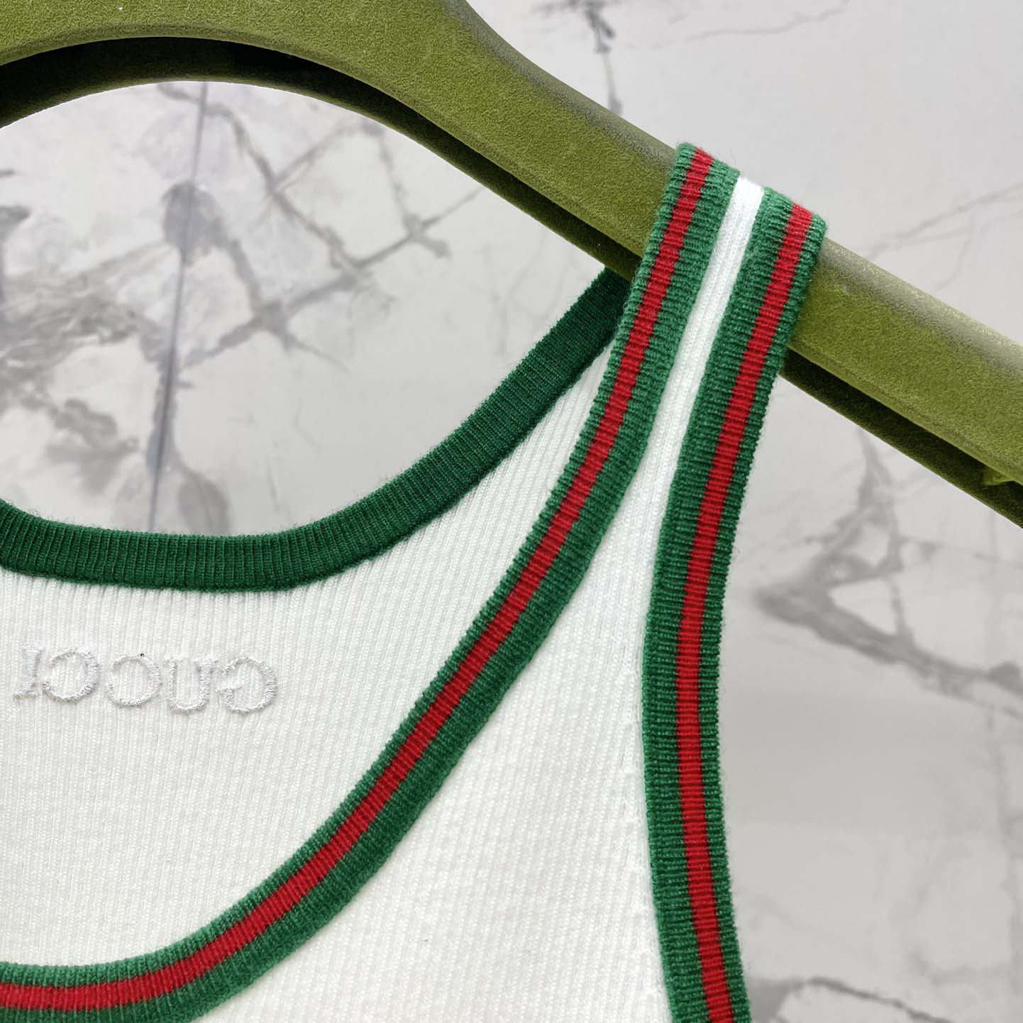 Gucci Cotton Rib Tank Top With Web - DopestKickz