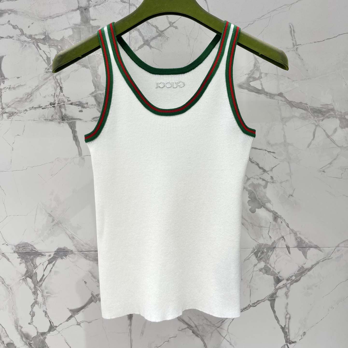 Gucci Cotton Rib Tank Top With Web - DopestKickz