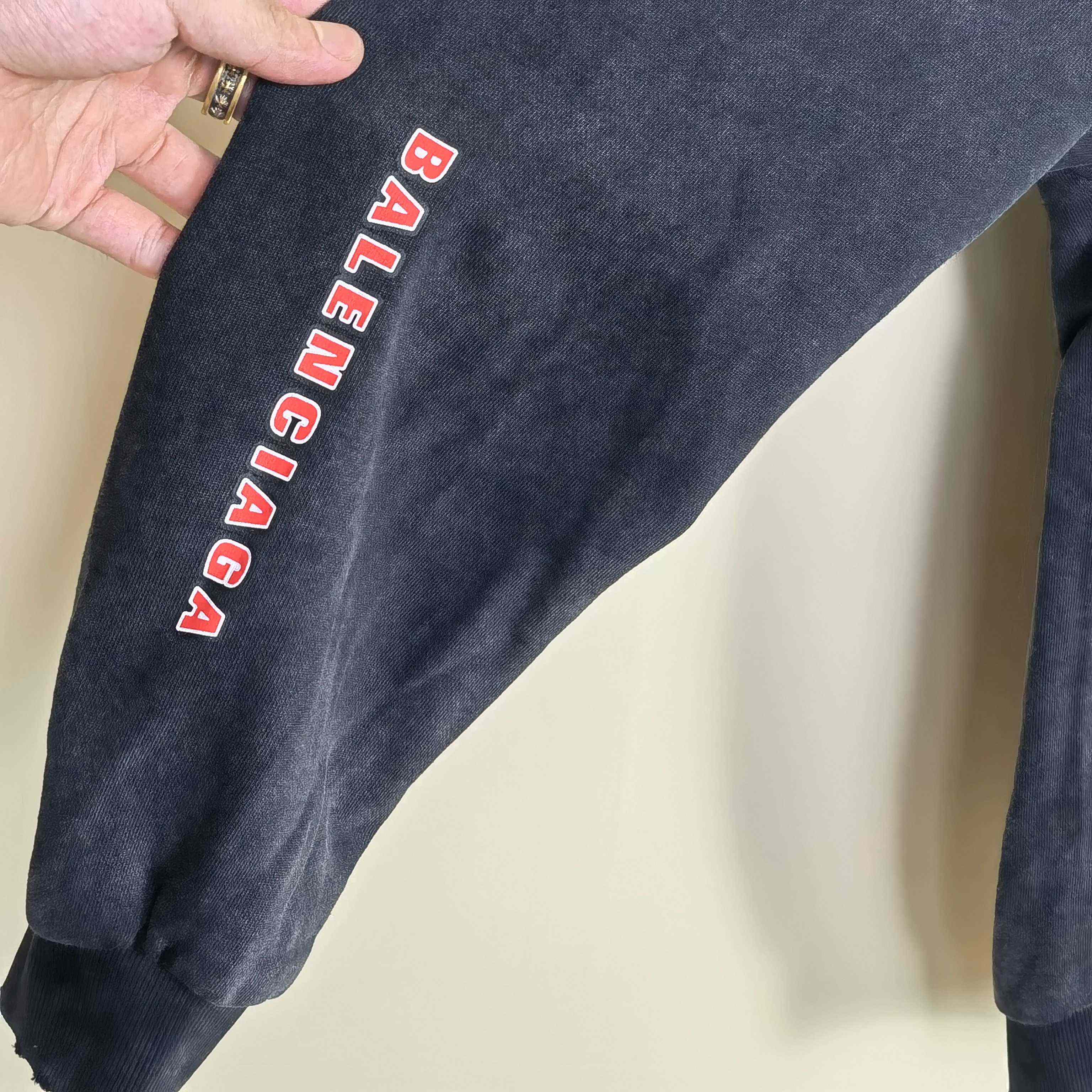 Balenciaga Sponsor Logos Large Zip-Up Hoodie In Faded Washed Black - DopestKickz