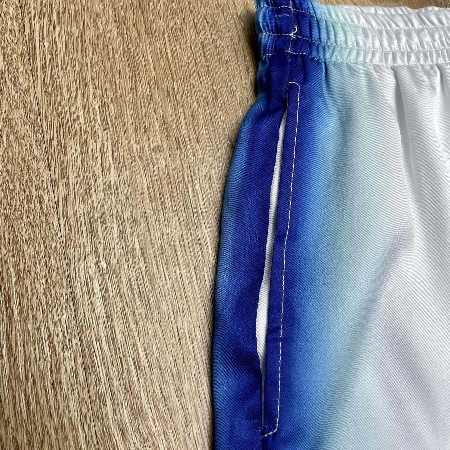 Casablanca White & Blue 'Casa Way' Skate Silk Shorts   CA3538 - DopestKickz
