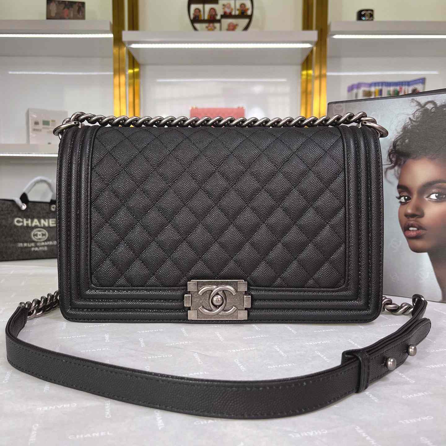 Chanel Boy Handbag  17.5×28×7.5cm   (50% Off Sale)  pb143 - DopestKickz