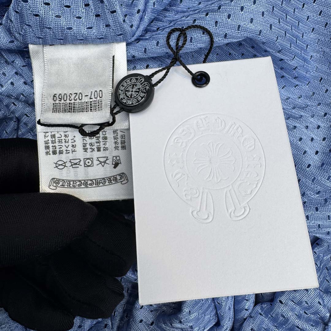 Chrome Hearts Sports Mesh Varsity Shorts Blue - DopestKickz