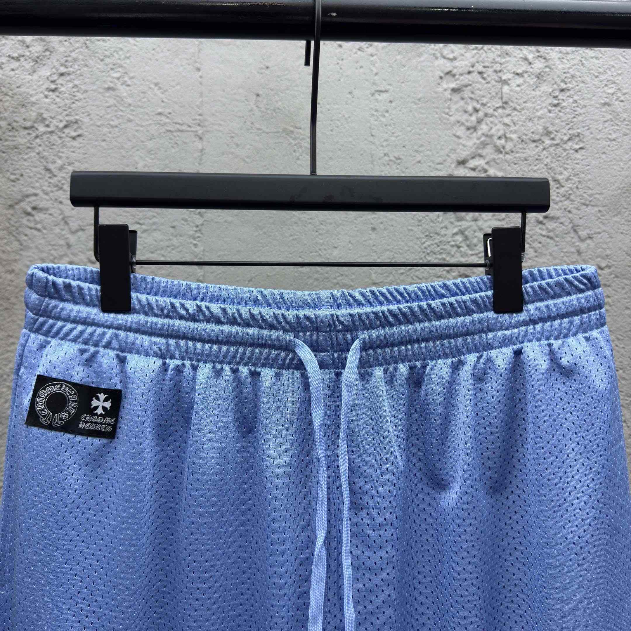 Chrome Hearts Sports Mesh Varsity Shorts Blue - DopestKickz