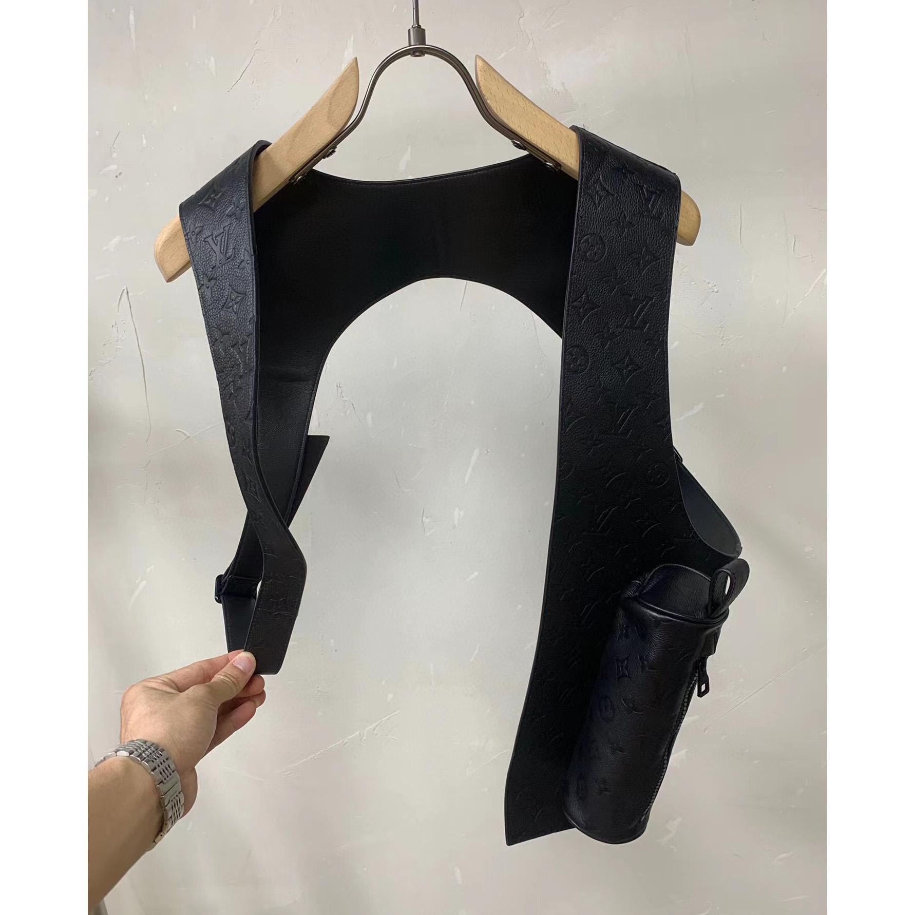 Louis Vuitton Black Monogram Embossed Leather Mid Layer (50% Off Sale)  PB2002       - DopestKickz