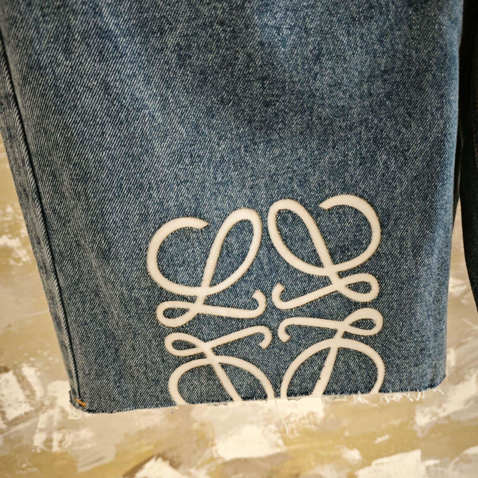 Loewe Anagram Shorts In Denim - DopestKickz