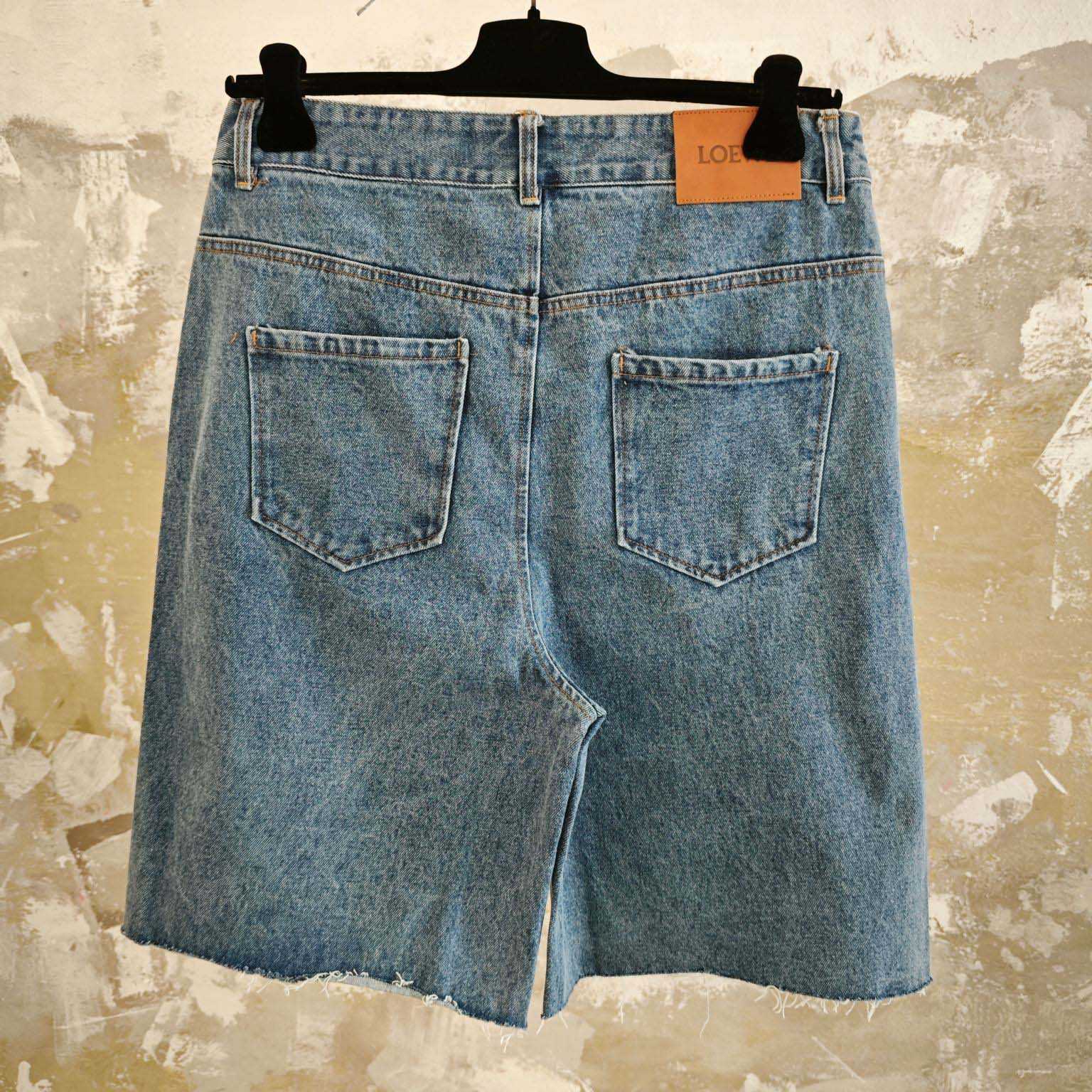 Loewe Anagram Shorts In Denim - DopestKickz