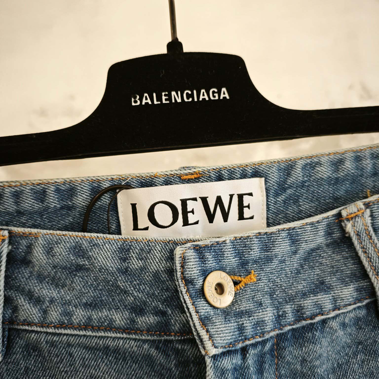 Loewe Anagram Shorts In Denim - DopestKickz