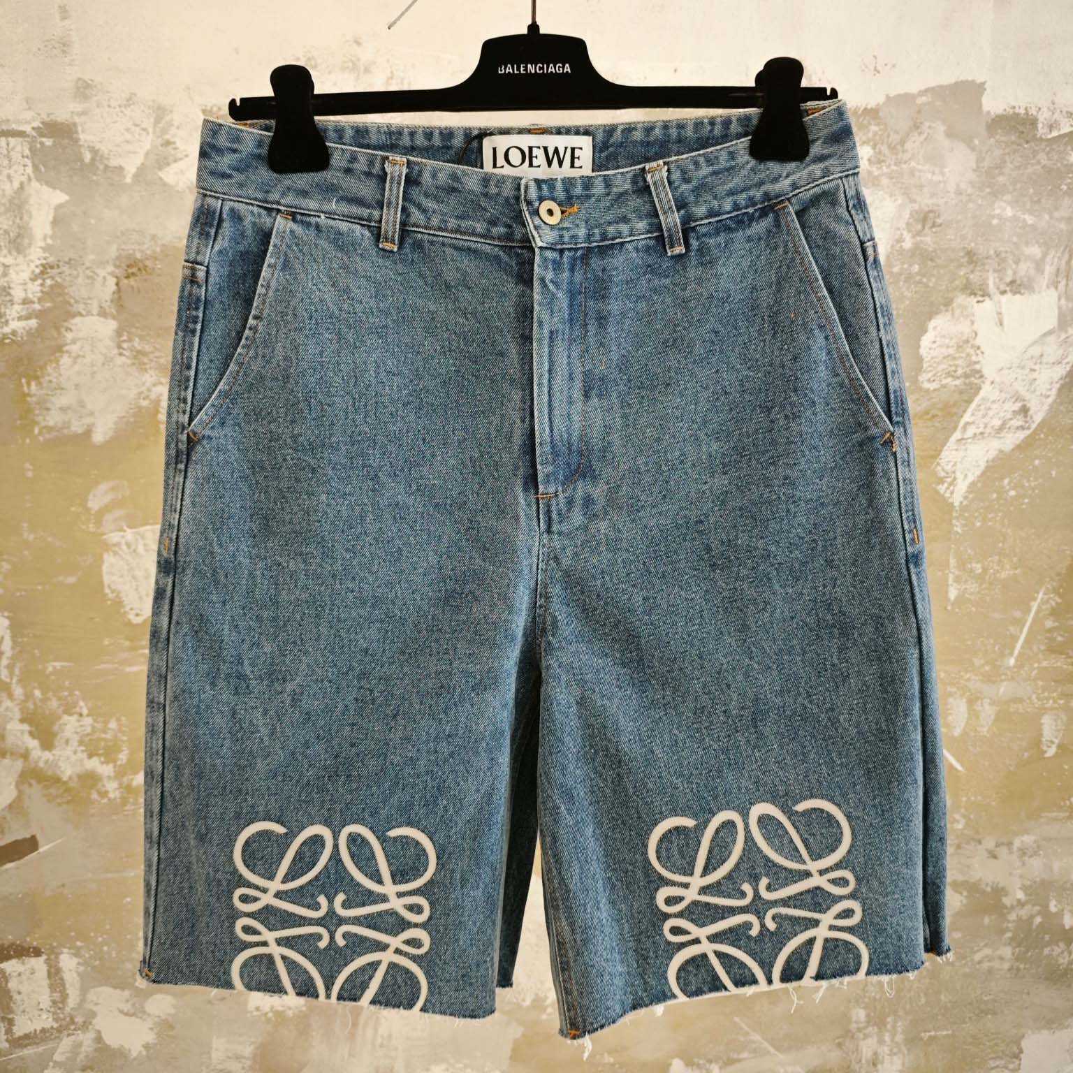 Loewe Anagram Shorts In Denim - DopestKickz