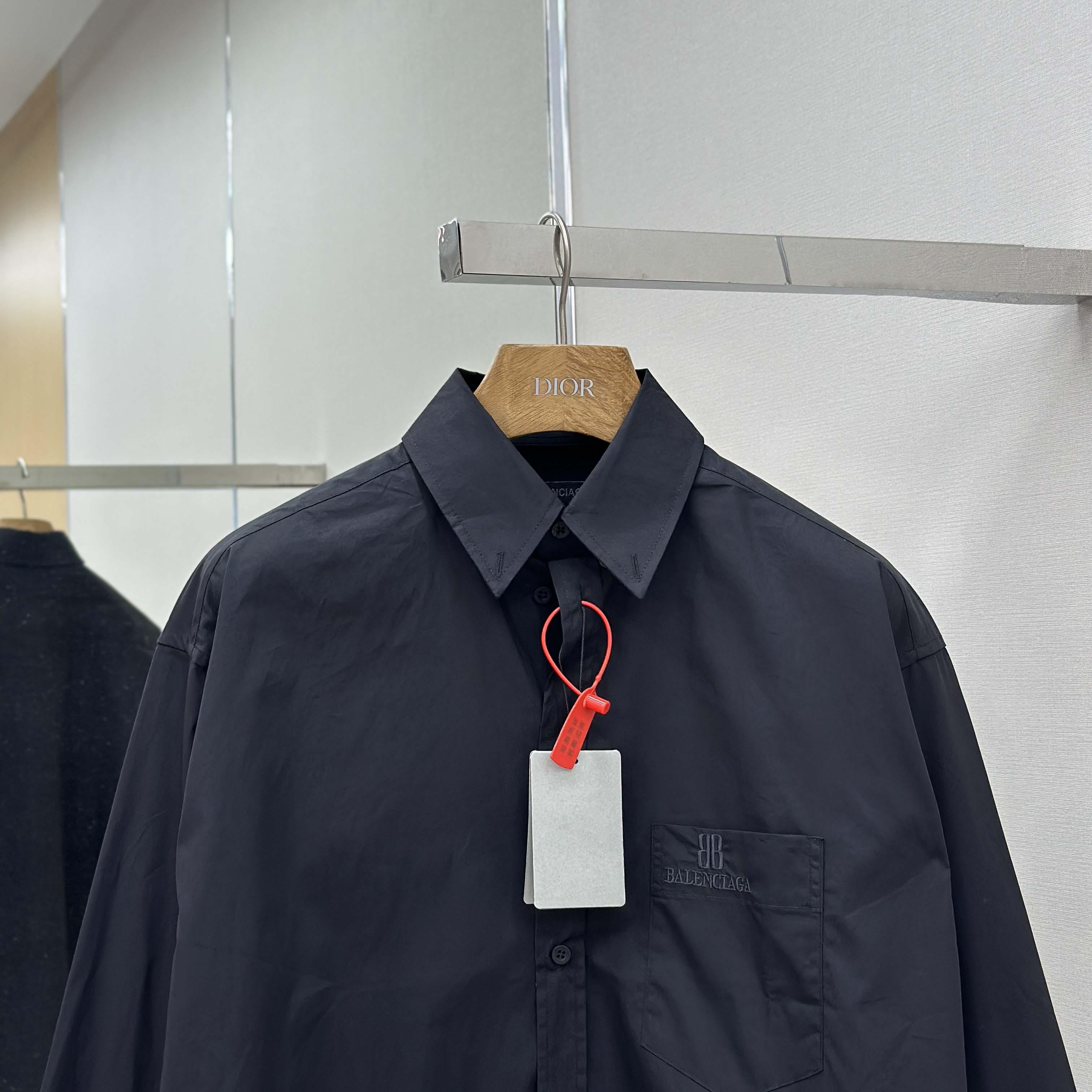 Balenciaga Large Fit Shirt In White Cotton Poplin - DopestKickz