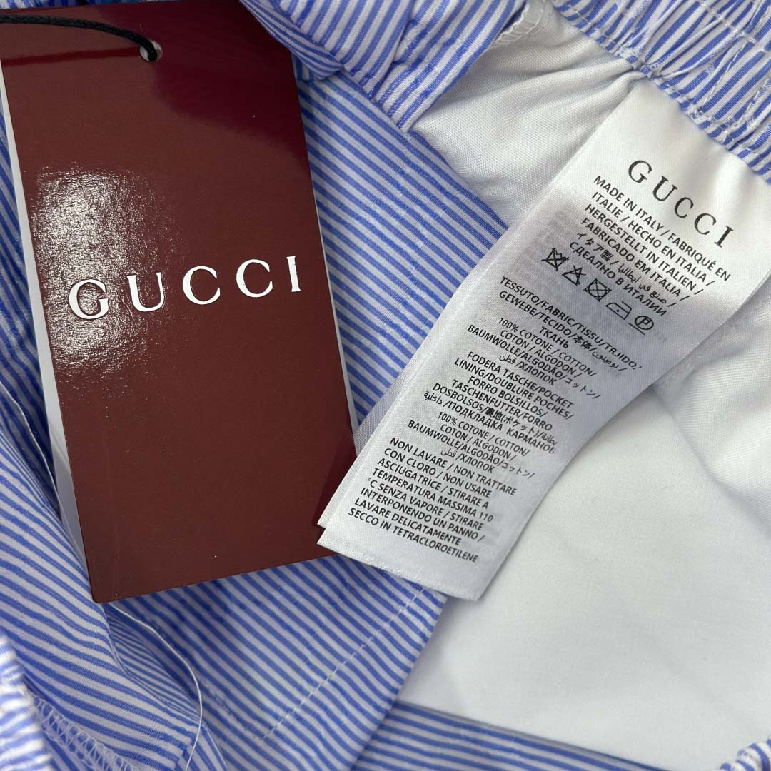 Gucci Striped Cotton Shorts - DopestKickz